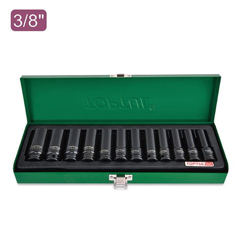 TOPTUL 3/8 12pc DEEP IMPACT SOCKET SET