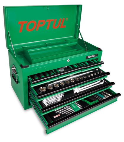 TOPTUL 120PC 6 DRAWER GREEN TOP BOX