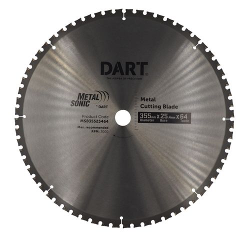 DART 355x25.4mm Bore MetalSonic Saw Blade 64T