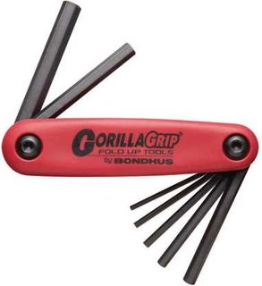HEX END GORILLAGRIP FOLD UP 7pc SET METRIC 2-8mm ALLEN KEY HF7M BONDHUS
