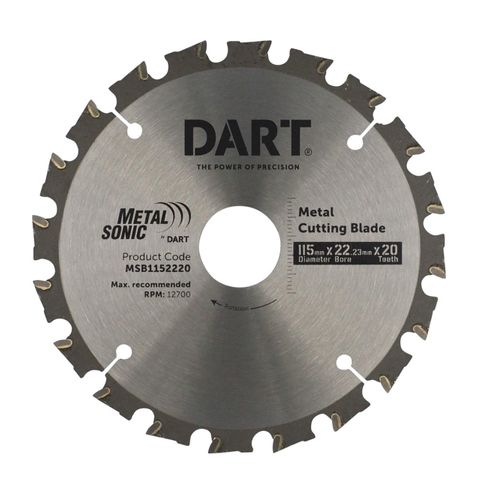 CUTTING BLADE METAL 115x22.23mm 20T METALSONIC DART