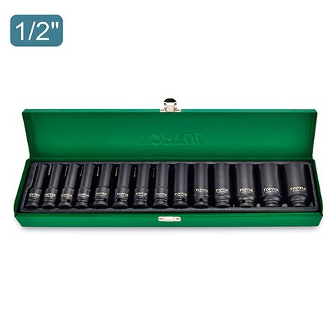 TOPTUL 1/2 14pc 10-32mm DEEP IMPACT SOCKET SET