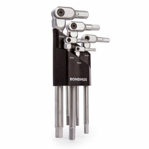 HEXPRO WRENCHES 4-10mm 5pc SET w/CASE AND CLAMSHELL BONDHUS