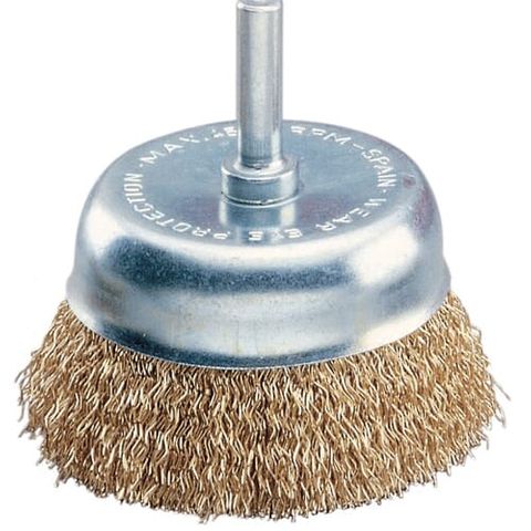 WIRE CUP BRUSH 75mm X 1/4(6mm) SHANK JAZ
