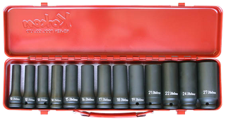 KOKEN 1/2dr DEEP IMPACT SOCKET SET METRIC