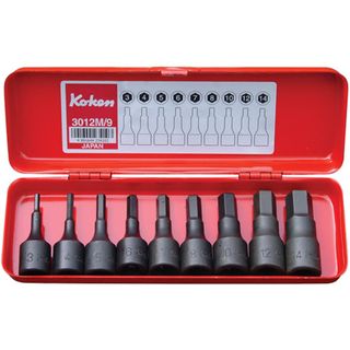KOKEN 9 PC METRIC HEX BIT SOCKET SET