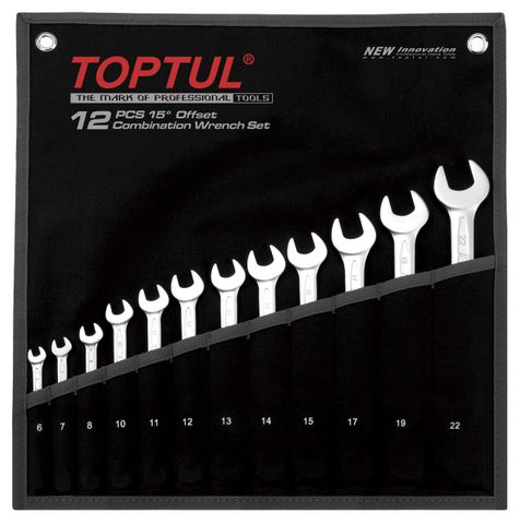 TOPTUL 12pc 6-22mm R/OE MET SPANNER SET