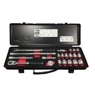 KOKEN 3/8in DR SOCKET SET BLACK METAL CASE