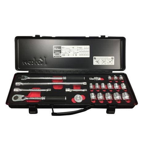 KOKEN 3/8in DR SOCKET SET BLACK METAL CASE