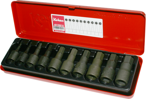 KOKEN 10pc 1/2dr METRIC INHEX SOCKET SET NON-IMPACT