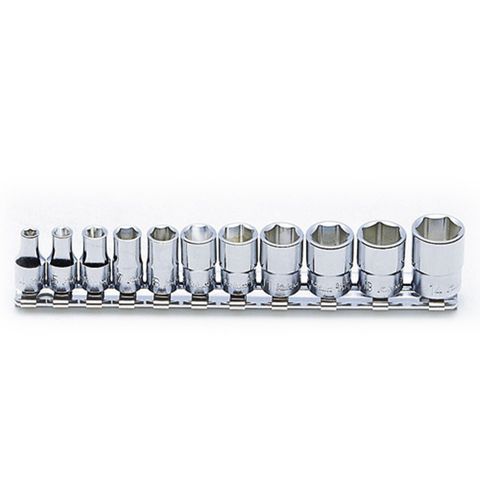 KOKEN 1/4DR 11pc 6p 4-14mm RAIL SOCKET SET