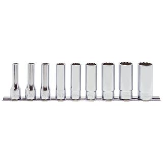 KOKEN 3/8dr 9pc 12pt DEEP SOCKETS ON RAIL