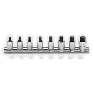 KOKEN 8 PC  1/4DR HEX SOCKET SET ON RAIL