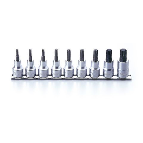 KOKEN 1/2dr 9pc SET TORX BIT SOCKET ON RAIL T20-T60