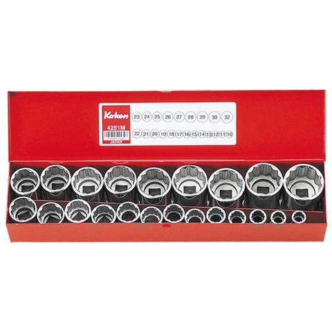 KOKEN 22 PC 1/2 DR  METRIC SOCKET ONLY SET