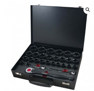 POWERBUILT 1/2dr 30pc DUAL IMPACT METRIC SOCKET SET