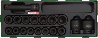 TOPTUL 1/2 DR METRIC 18PC IMPACT SOCKET SET