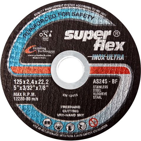 125x2.4x22.23mm CUT OFF WHEEL AS24S INOX