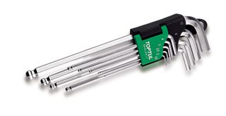 TOPTUL HEX KEY WRENCH 1.5-10mm 9pc SET LONG BALL-END