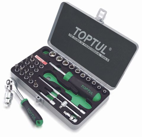 TOPTUL 1/4dr 31pc METRIC SOCKET SET