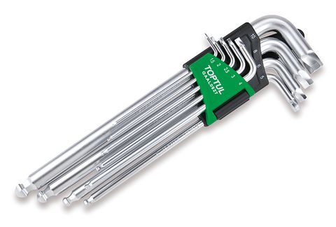 TOPTUL HEX KEY WRENCH 1.5-10mm 9pc SET EXTRA-LONG EXTRACTOR BALL-END