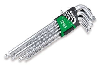 TOPTUL HEX KEY WRENCH 1.5-10mm 9pc SET EXTRA-LONG EXTRACTOR BALL-END