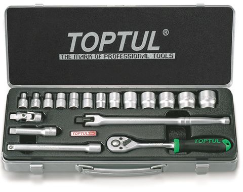 TOPTUL SOCKET SET METRIC 3/8dr 18pc