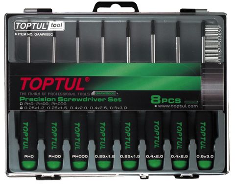 TOPTUL PRECISION SCREWDRIVER 8pc SET