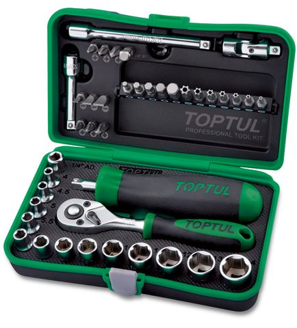 TOPTUL 41pc SOCKET & BIT SET 1/4dr