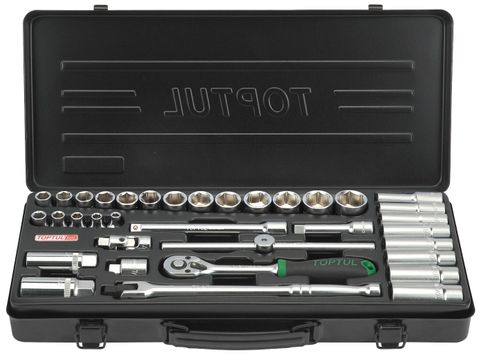 TOPTUL 3/8dr 35pc STD & DEEP SOCKET SET