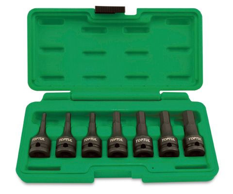 TOPTUL SOCKET SET IMPACT HEX BIT 3/8 7pcs