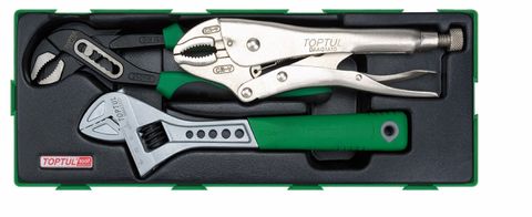 TOPTUL 3pc PLIER & WRENCH SET