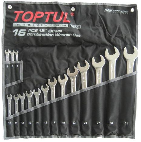 TOPTUL 16pc 7-32mm R/OE MET SPANNER SET