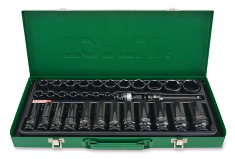 TOPTUL 1/2dr 32pc STD & DEEP SOCKET SET