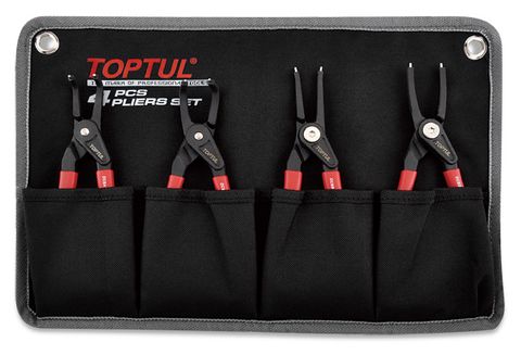 TOPTUL CIRCLIP PLIER HD 4pc SET RED w/CANVAS ROLL (SERIES:DCBB)