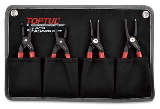 TOPTUL CIRCLIP PLIER HD 4pc SET RED w/CANVAS ROLL (SERIES:DCBB)