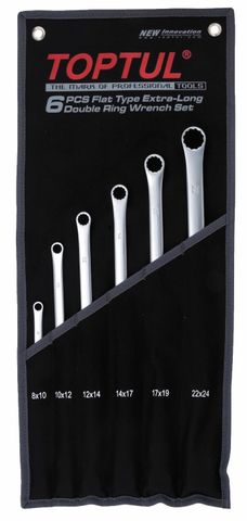 TOPTUL EXTRA LONG 6PC RING RING WRENCH SET
