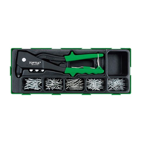 TOPTUL HAND RIVETER 151pc SET INSERT TRAY SIZE-A