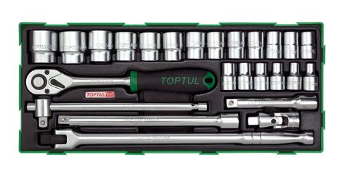 TOPTUL 25 PC 1/2 DR METRIC SOCKET SET