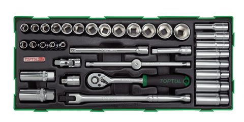 TOPTUL 35 PC 3/8 DR METRIC SOCKET SET