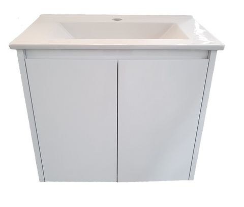 CABINET ONLY Stratus 600 Gloss White Wall Hung Slimline Vanity