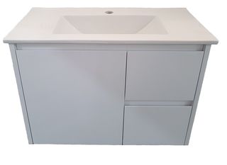 CABINET ONLY Stratus 750 Gloss White Wall Hung Slimline Vanity