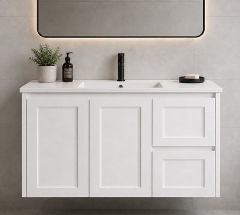Sophie 900 Matte WHITE Wall Hung Vanity