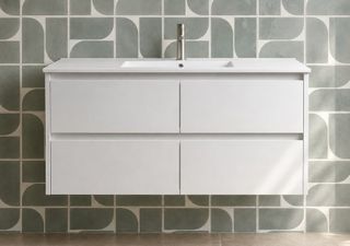 Amber 1200 Gloss White Wall Hung Vanity
