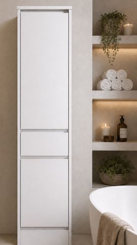 Jessica Gloss White Tall Boy 1800 X 410 X 400