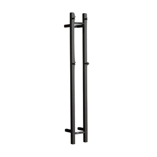 V2 Black Vertical Heated Towel Rail 2 Bars