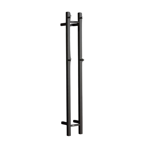 V2 Black Vertical Heated Towel Rail 2 Bars