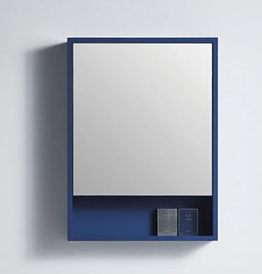 Rimini Navy Blue 550w x 150d x 750h Mirror Cabinet