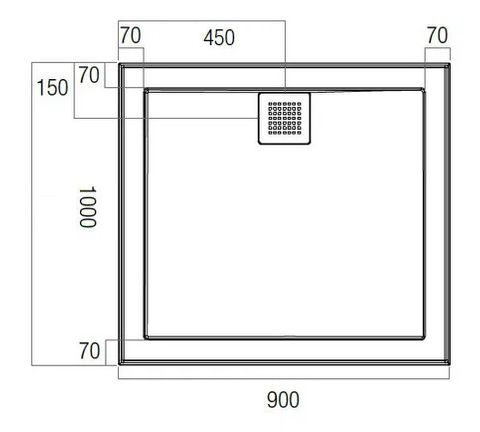 Eco 900x1000 Polymarble Base Rear Outlet