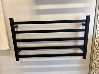 Heated Towel Rail Square 5 Bar Black Dual